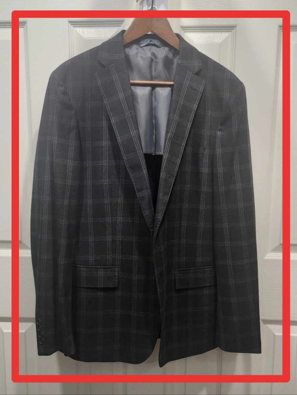 Ryan Seacrest Distinction Charcoal Windowpane Sport Coat